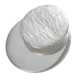 Vinani ADK Double Circle Pendant Brushed Shiny with Sterling Silver 925 Snake Chain Italy, Sterling Silver, plain