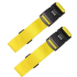 2Pcs Luggage Straps,Yellow Packing Belt Suitcase Straps on Your Flight Trip with Coded Lock （1.97 in*78.74 in）