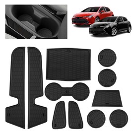 BSTW Car Non-Slip Mats for Toyota Corolla E210 (2018-2022), Faithful Rubber Mat for Centre Console, Cup Holder, Door Holders, Suitable for Corolla Hatchback Sedan Touring Sports (Black)