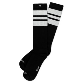 Spirit of 76 Men's & Women's High Retro Socks - Black / White, size: 35-38