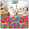 Newwiee 3 Pcs Tie Dye Tablecloth Rainbow Table Cloth 54