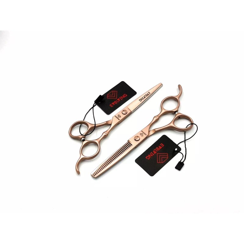 EVOLVING Set Tijeras Rose Gold 6 Pulgadas Barbero Estilista Evolving