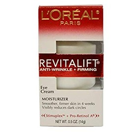 L'Oreal Paris Skin Expertise RevitaLift Crema completa antiarrugas y reafirmante para ojos, 0.50 onzas (paquete de 4)