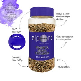 Alpont Pimienta negra triturada, 320 g