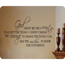 Serenity Prayer Wall Decal Vinyl Love Sticker Religious Christian
