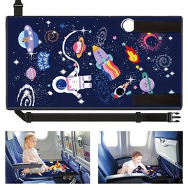 Footrest Airplane, Children's Aeroplane Footrest Foldable, Aeroplane Seat Extension Children, Aeroplane Travel Accessories, Portable Travel Airplane Footrest, 77 x 44 cm (Blue)
