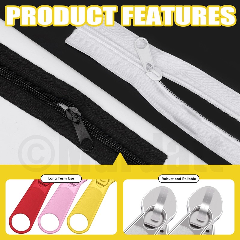 Mardatt 81 Pieces Zip Repair Kit, 10 Yards #5 Nylon