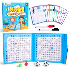 D-FantiX Multiplication Addition Board Game, Montessori Toy Educational Math Table Board, Math Game for Kids