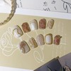 TENPAL Light Brown Nails Handmade Press on Nails Short Square