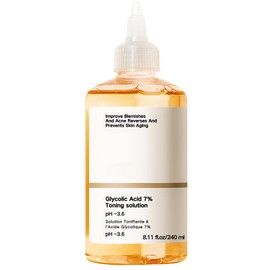 Glycolic Acid 7% Toning Solution,240ml Glycolic Acid Toning Resurfacing Solution,Glycolic Acid Serum, Hyaluronic Acid Serum for Blemishes And Acne,Refined Uniform Clean and Tender Toner Skincare