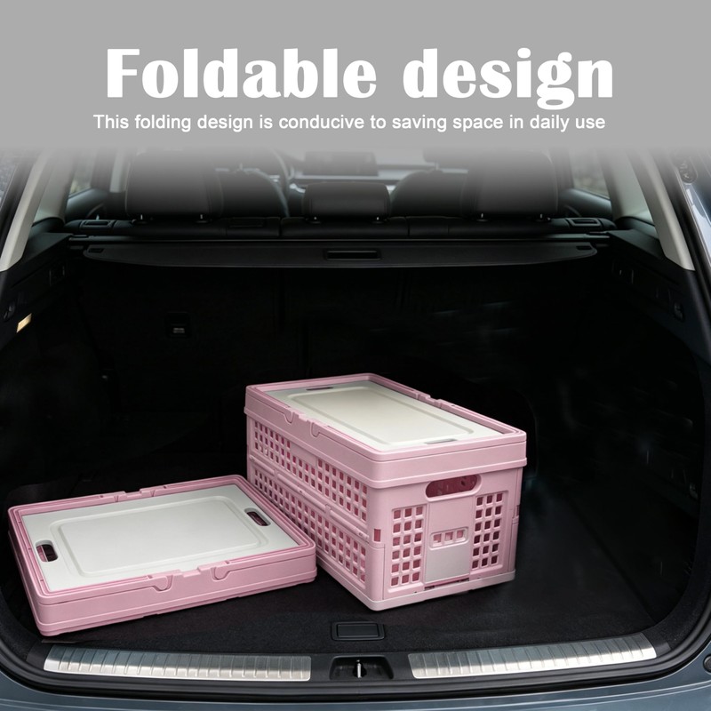 Daixers Foldable Small Plastic Baskets with Lids and Handles for