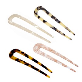 JCUGSBS Pack of 4 U-shaped hair pins, French style, French style hairpin hair clips, headpiece for women and girls