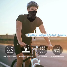 PODALOA 12PCS Neck Gaiter Balaclava For Men Women Sport Cycling Mask Face Cover Neck Scarf UV Face Shield(Black)