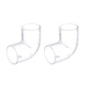 sourcing map 2Pcs Clear Elbow Fitting, 25mm/0.98" 2 Way Acrylic