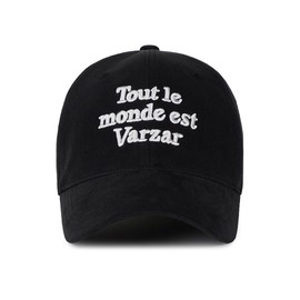VARZAR Bazaar TMV Lettering Ball Cap Twill 24 Colors Unisex Cap, Korean Brand Hat, UV Protection, Deep, Small Face Effect, SNS Topic, Celebrity Wear, Twill Black, 56 to 60 cm