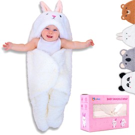 Mantas envolventes para bebé niña, felpa ultra suave esencial para bebés de 0 a 6 meses, bonita manta receptora de conejito para dormir ideal para recién nacidos, regalo de registro perfecto para