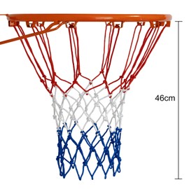 Sanung Competition Basketball Ring Net Goal Net Basketball Net All Season Weather Compatible 12 Ring 7 Sections Heavy Polyester Standard Basketball Switching Net with Carrying Bag for Outdoor Indoor