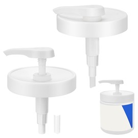 Pump Lid for CeraVe Moisturizing Cream 19oz (2Pcs) Universal Pump for 3.3inch Diameter Mouth, Cream Pump Dispenser Fits for CeraVe 16oz Jars When Cut Tube Short