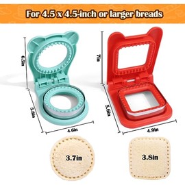 Vodolo Uncrustables Sandwichera, 2 piezas de cortadores de sándwich para almuerzo, desayuno sin corteza y sellador, ideal para niños y niñas, lonchera y caja bento, círculo cuadrado
