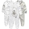 Kiddiezoom Baby 3-Pack Footed Cotton One-Piece Romper Jumpsuit