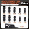 180PCS Air Hose Push to Connect Fittings Kit, 1/8",1/4",5/16",3/8",1/2" &