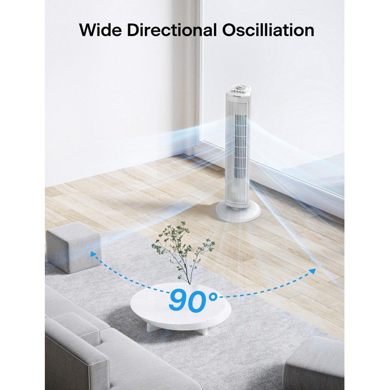 PELONIS 30 Inch Oscillating Tower Fan with 3 Speed Settings