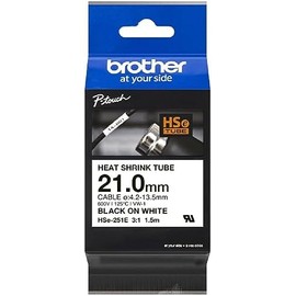 Brother Genuine Pro Tape HSe-251E Heat Shrink Tubing - Black on White