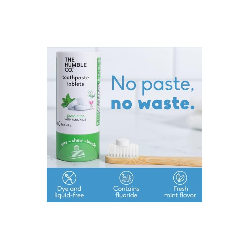 Humble Co. Chewable Toothpaste Tablets with Fluoride - Mint Flavor