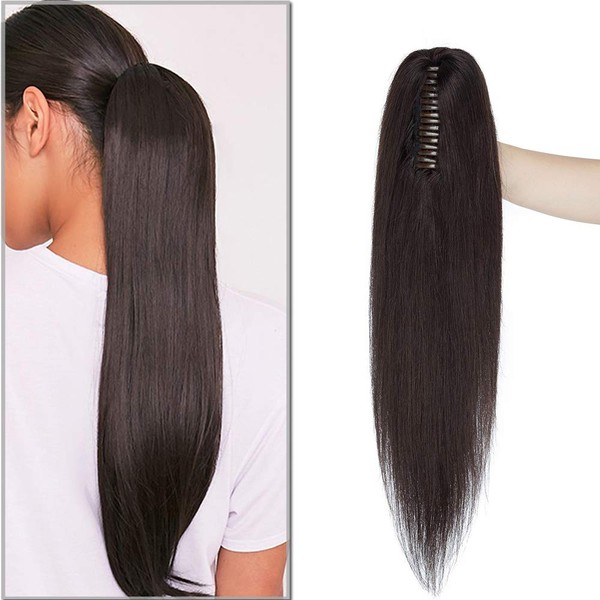 Sego Ponytail Extension Clip, 100% Real Remy Hair, 18 inches, 45 cm