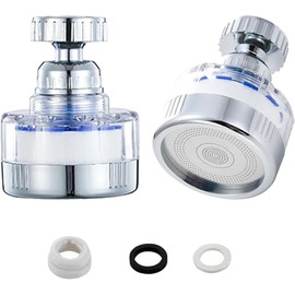 2 Pcs Bathroom Faucet Filter,Removes Chlorine Fluoride Heavy Metals,with Universal Adapter and 2 Cartridges，360° Rotating Sink Water Faucet Filters