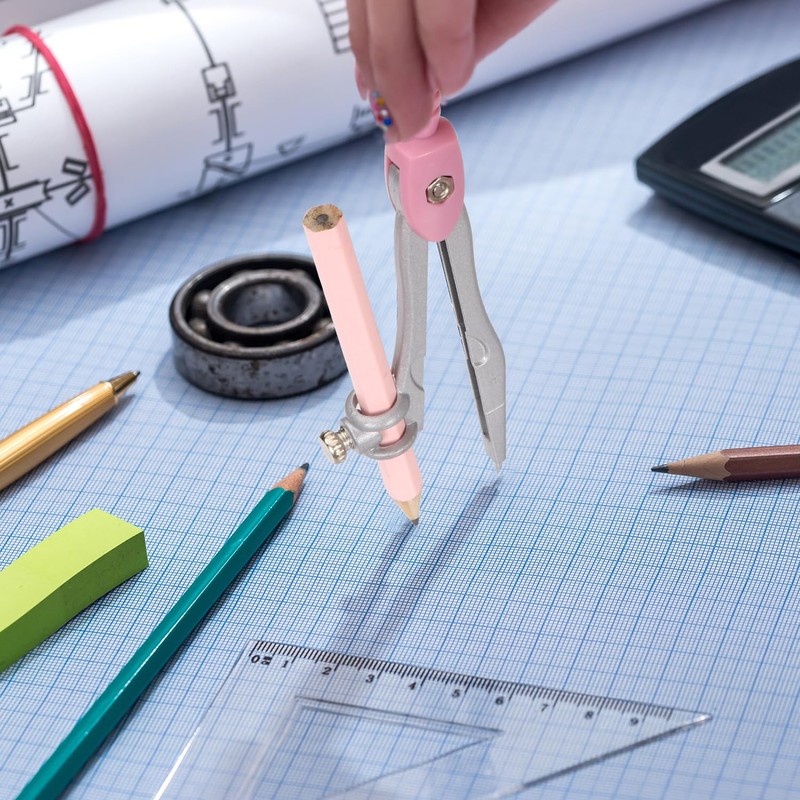 Compass Geometry Tool Protractor and Compass Set with Metal Box