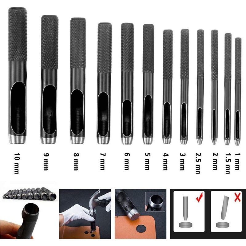 Leather Hole Punches Cutter 6mm Dia Belt Punch Round Hollow