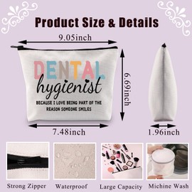 PLITI Dental Hygienist Makeup Bag Dental Hygienist Because I Love Being Part of The Reason Someone Smiles DH Student Gift, Dental Hygienist U, Fashionable