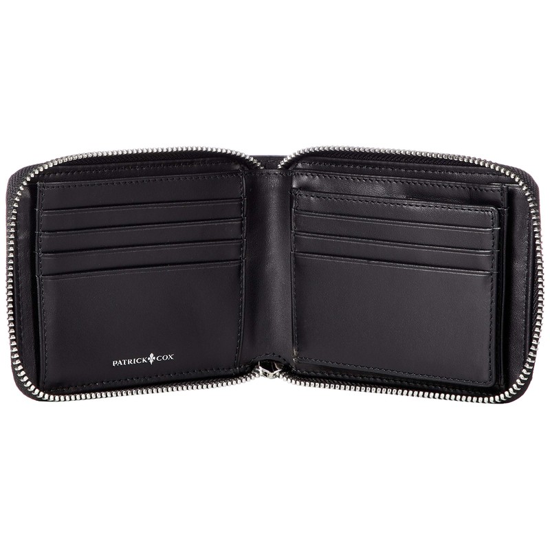 Patrick Cox PLAID KINGS Folding Wallet with Round Zipper, Coin