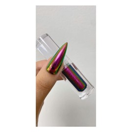 WEILUSI Chrome Nail Powder Holographic Mirror Effect Glitter Iridescent Gel Nail Polish for Nail Art Manicure DIY Decoration Glitter (Purple Holographic)