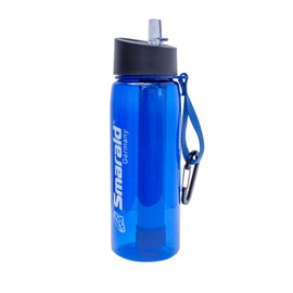 Smarald Water Bottle Filter Bottle with Built-in 2-Stage Water Filter Including 0.2 µm Germ Barrier, Travel Filter, Hiking Bottle, Made of Tritan, BPA-Free with Compass