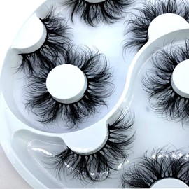 HBZGTLAD 5pairs/6 Pairs Fluffy False Eyelashes Natural Faux Mink Strip 3D Lashes Pack (WX28)
