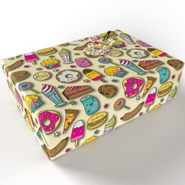 Luxury ECO Gift Wrap - 6 sheets/tags - Childrens Sweet Eats Pink - Birthday - Recycled & Recyclable Wrapping Paper - Re-wrapped