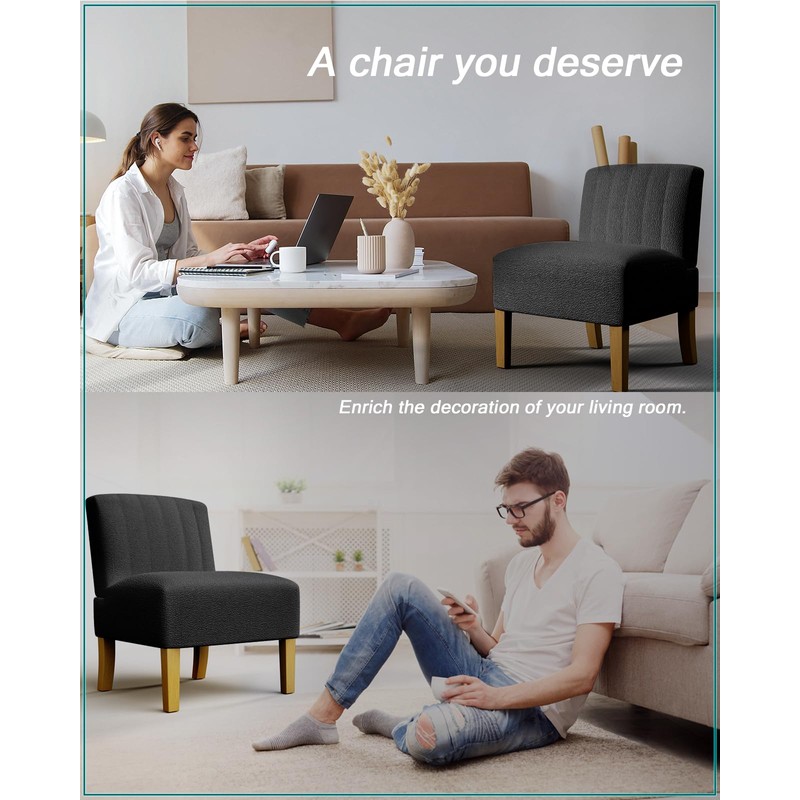 VIRRMO Armless Accent Chairs Set of 2 for Living Room,