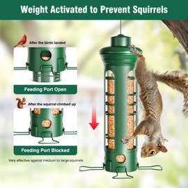 Yarbirder Squirrel Proof Bird Feeder for Outdoors Hanging, Removable Base, Easy to Clean, Weatherproof & Rustproof, Metal Tube Bird Feeder for Cardinals Finches Blue Jays, Gift for Mom, Dad