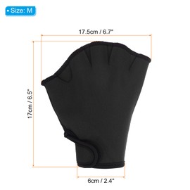 PATIKIL Webbed Swim Gloves, 2 Pairs Unisex Swimming Resistance Gloves Water Resistance Training Accessories for Swimming and Diving, M, Black