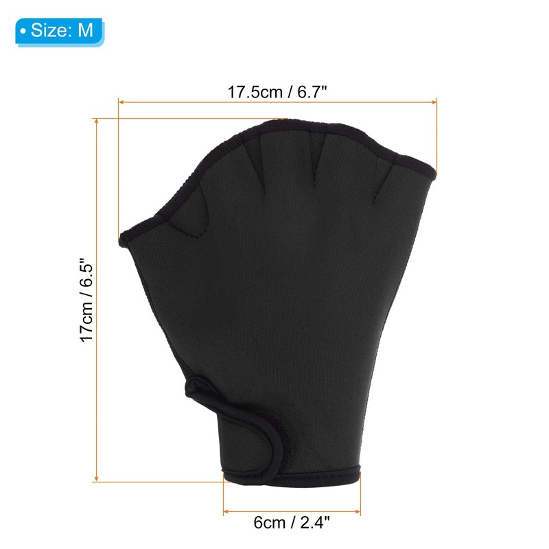 PATIKIL Webbed Swim Gloves, 2 Pairs Unisex Swimming Resistance Gloves
