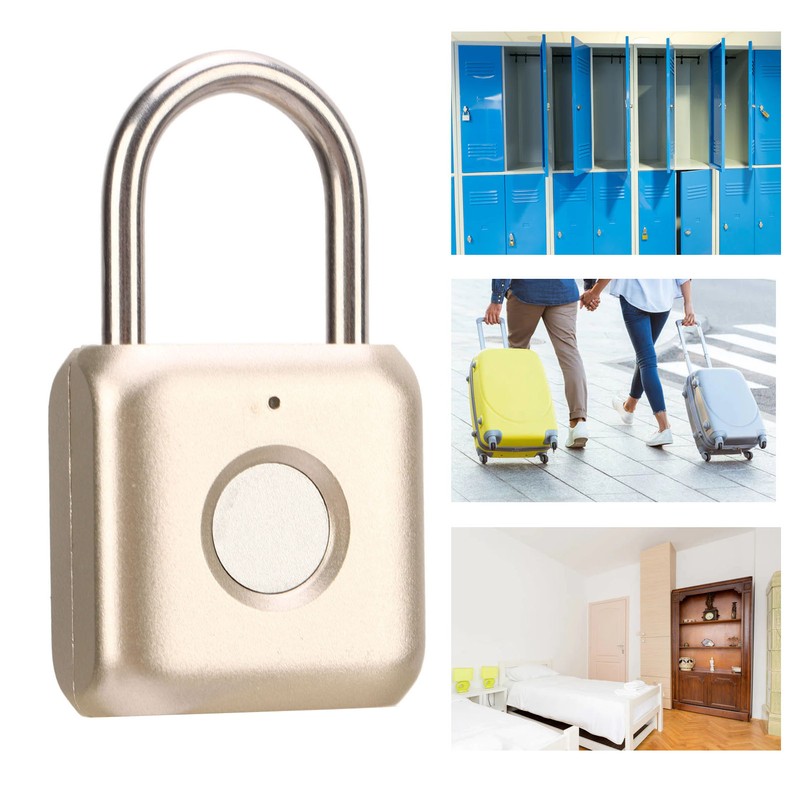 Fingerprint Padlock IPX2 Waterproof Smart Keyless Biometric Thumbprint Lock for