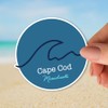 Squiddy Cape Cod Massachusetts Wave - Vinyl Sticker Decal for