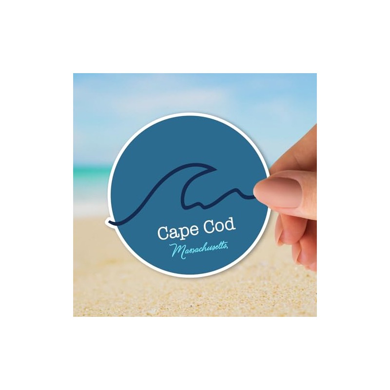 Squiddy Cape Cod Massachusetts Wave - Vinyl Sticker Decal for
