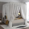SEAYNFESH Bed Canopy Frame Queen Size,Stainless Steel Bed Post Poles