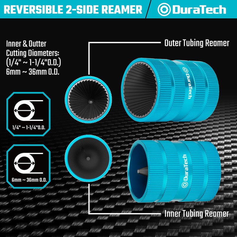 DURATECH Inner&Outer Tubing and Pipe Reamer, Pipe Deburring Tool, for