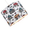 Modern and Colourful Monster Trucks Childrens Cotton Fabric Round Drum