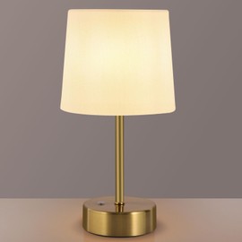 YICOCHI Small Cordless LED Desk Lamp,5000mAh Rechargeable Light,Portable Touch Sensor Dimmable Bedside Night Light for Bedroom Kids Room Living Room Dorm Office,(LED Light Bulbs) (Gold)