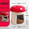 Mushroom Cat House Bed for Small Cats Kittens: Plush Semi-Enclosed